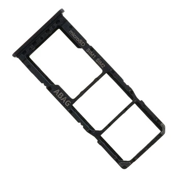Держатель SIM-карты Samsung M217 Galaxy M21s, С разъемом на карту памяти, Черный - 207859