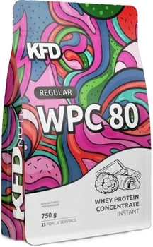 Koncentrat białka serwatkowego KFD Regular WPC 80 proszek 750 g Biała czekolada‑Maliny (5901947667309)