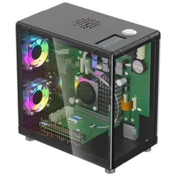 Корпус Elecrow Pitower Gen 1 Mini PC Case для Raspberry Pi 5 с OLED дисплеем 1.3" - 694328