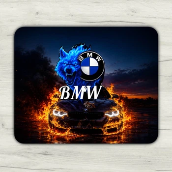 Коврик для мыши BMW игровой и офисный 26х21 нескользящая резиновая основа, точная поверхность для оптической и лазерной мышки, износостойкая, для работы, игр и учебы (51512)