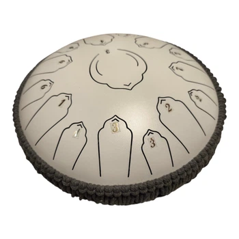 Глюкофон 15 нот 30 см tongue drum белый