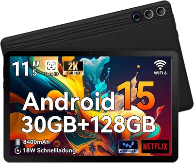 Планшет 11.5" Full HD Ainmel G9A 6+24/128Gb 5G 8 ядер Android 15 8400 mAh Черный (102027035) - Уценка