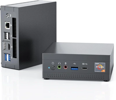 Мини ПК NiPoGi AM06 / AMD Ryzen 7 3750H / RAM 16GB / SSD 512GB / 1 x HDMI / 2 x LAN / Wi-Fi / Bluetooth / Windows 11 / Серый (102023587) - Уценка