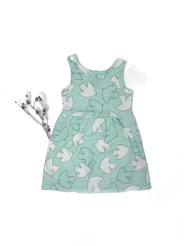 Сарафан H&M 128 см зелений з білим артикул Л1370