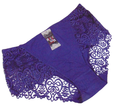 Трусики с кружевом хлопковые 2XL синие Biweier 3031