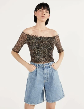 Топ Bershka леопардовий BBWNF940 M