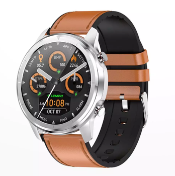 Умные смарт часы Smart Watch Lemfo LF26 Silver Brown. С Тонометром Пульоксиметром Android 4.4 iOS 8