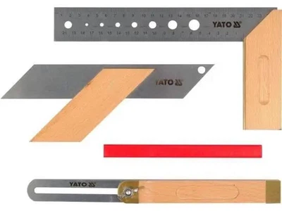 Набор YATO, столярные угольники, 3 шт (90° 250 мм; 45°/135° 235 мм; 180 мм)