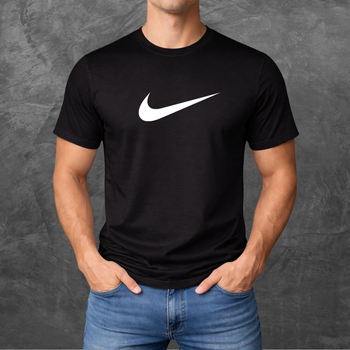 Футболка унисекс с принтом Nike Найк Big logo базовая черная L