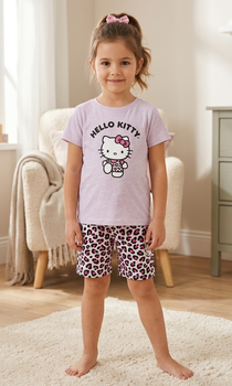 Дитяча піжама hello kitty, бузковий, розмір 110-116