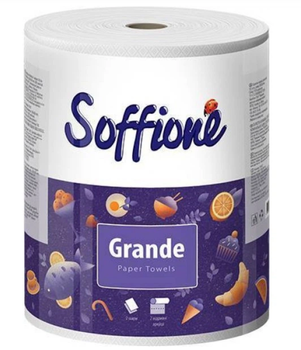 Рушники паперові SOFFIONE Grande 1шт. 2-шар. 350арк. білий, d190мм