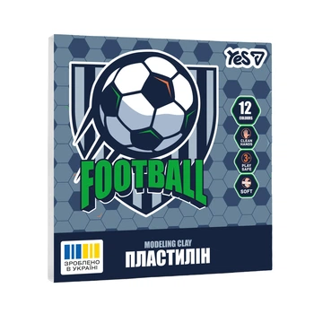 Пластилін 12кол. YES 540714 Football 240г, стек /540714/