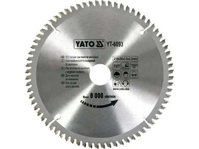 Диск пильный YATO по алюминию 210 x 30 x 3.0 x 2.2 мм 72 зуба YT-6093