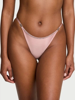 Трусики бразильянки Victoria's Secret Twinkle Heart Satin Brazilian Panty S Рожевий (27179924)