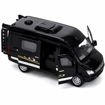 Металева машинка Mercedes-Benz Sprinter Дельфін 14 см 1:32 — зі світлом, звуком, інерцією та дверима, арт. TK-1788-2