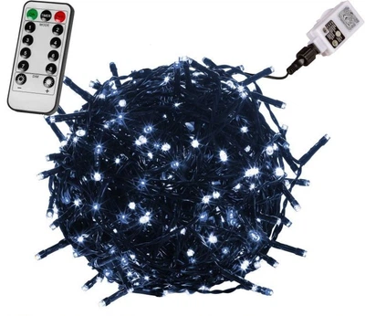 Светодиодная гирлянда 200 LED Blue 9.5 м на черном кабеле