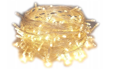 Светодиодная гирлянда 180 LED Yellow 18 м на белом кабеле