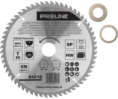 Пильний диск по дереву Proline 210 x 30/20/16 мм 84216 (5903755842169)