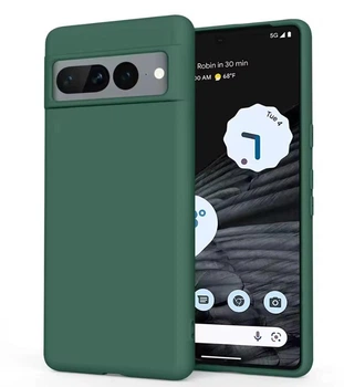 Силіконовий чохол Soft Touch з мікрофіброю для Google Pixel 7 Pro | Захист від подряпин та пилу ( Зелений )