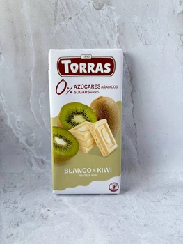 Белый шоколад из киви без сахара, Torras, 75 г.