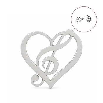 Значок (пин) BROCHE брошь бижутерия Музыка Скрипичный ключ серебристый BRGV114507