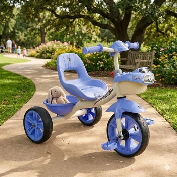 Трехколесный велосипед Best Trike с украинским озвучиванием и металлической рамой 72 см с корзиной и колесами EVA BS-60811