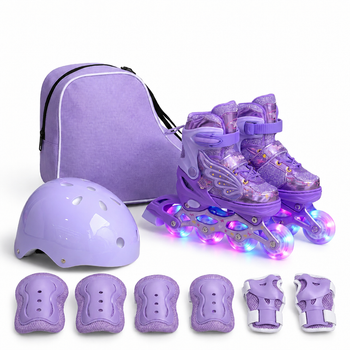 Детские раздвижные ролики с шлемом и защитой SP-Sport Butterfly 916 размер 35-38 Violet