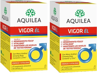 Харчова добавка для чоловіків Aquilea VIGOR 2 x 60 капсул (8429603001115)