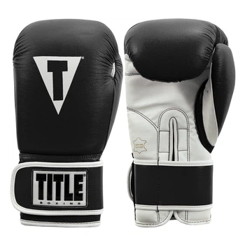 Тренировочные перчатки TITLE Boxing Pro Style Leather Training Gloves 3.0 Черный/Белый 14 oz