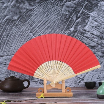 Бамбукове класичне віяло Hand Held Fan Red