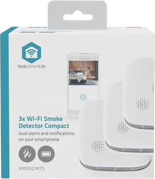 Набір датчиків диму Nedis SmartLife 3 шт. (WIFIDS21WT3)