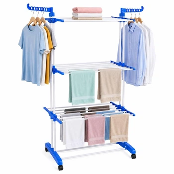 Складная сушилка для белья Белая напольная 3 Tiers Garment rack