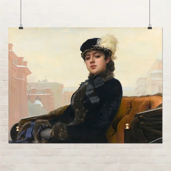 Постер Неизвестная, Незнакомка, Иван Крамской, A3 30×40 см (id6702)