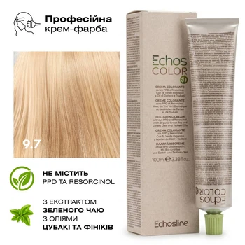 Крем-краска для волос Echosline Echos Color 9.7 Песочный ультра светлый блонд 100 мл