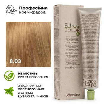 Крем-фарба для волосся Echosline Echos Color 8.03 Натуральний світло-русий 100 мл
