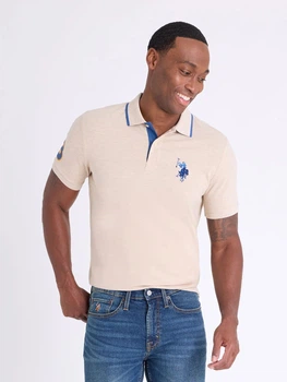 Поло длинное мужское U.S. Polo Assn 11D258-EE00A(Sourdough Heather) 2XL Песочное (786662545393)