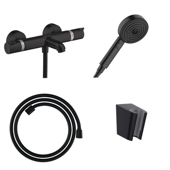 Змішувач для ванни HANSGROHE ECOSTAT 13114670U, чорний/матовий, настінний
