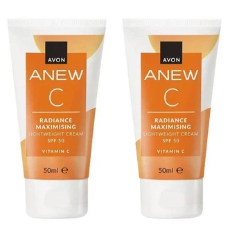 Набор солнцезащитных кремов SPF 50 Avon Эйвон Anew витамин C 2х50м