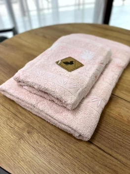 Набор махровых полотенец коттон L&M Home Textiles 2 шт (70х140, 50х90) розовый
