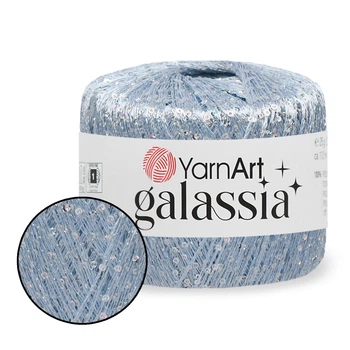 YarnArt Galassia, Блакитний №5810 - пряжа з мікропаєтками, 25 г / 112 м, декоративна блискуча нитка для одягу та аксесуарів