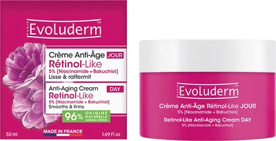 Денний антивіковий крем для обличчя Evoluderm Retinol-Like Anti-Aging Day Cream 50 мл (3760420250900)