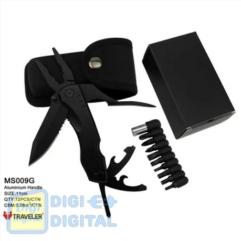 Многофункциональный нож (мультитул) Traveler MS-009-G с комплектом бит 11см