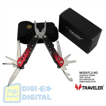 Мультитул Traveler MQ-007-L2-8G Red/Blue 9 в 1 туристический с чехлом 162см