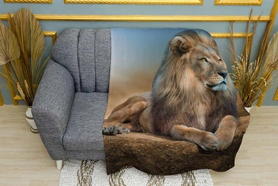 Плед «Большой и гордый лев. A big and proud lion» Однослойный, 150х210 см