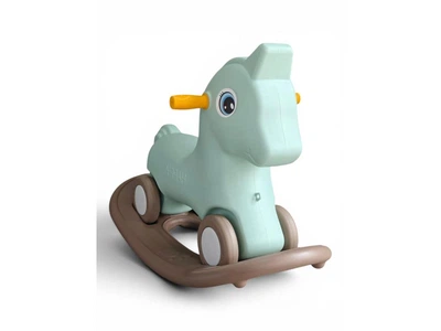 Каталка дитяча Happy Pony кінь 2в1 гойдалка іграшка від 1 року міцний пластик до 20 кг безпечна стійка зелений
