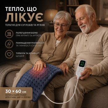 Электрическая грелка 30×60 см - мягкая грелка с 6 режимами нагрева и автоотключением для спины, шеи и плеч