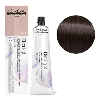 Гель-фарба безаміачна тонуюча L'Oreal Professionnel Paris на кислотній основі Dia Light 5.8 Світлий шатен шоколадний 60 мл