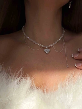 Колье с жемчугом и цепочками 5488