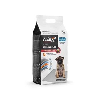 Пелёнки для собак AnimAll, 60x90 см, с активированным углем, 10 шт/уп