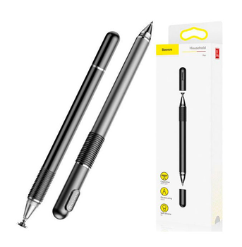 2 в 1 Стилус - Ручка Baseus Household Pen Черный, для телефона планшета сенсорного экрана, рисования